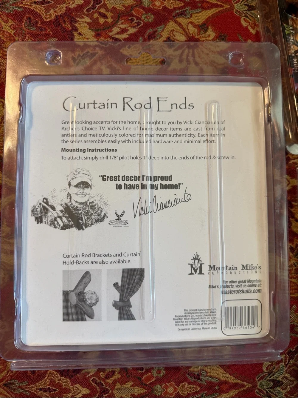 Antler Curtain Rod Ends - Set of 4